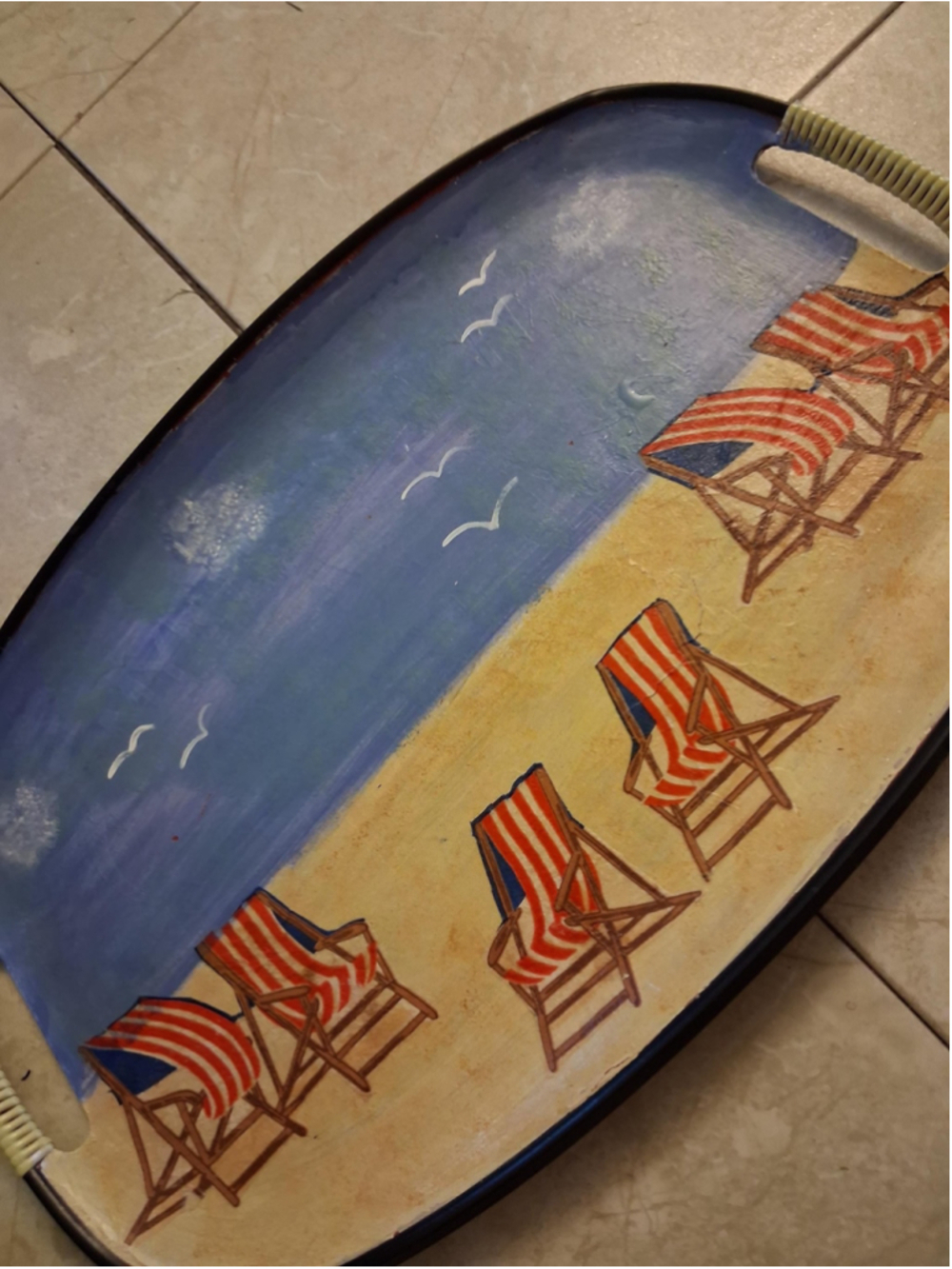 Handpainted vintage tray Made In Japan